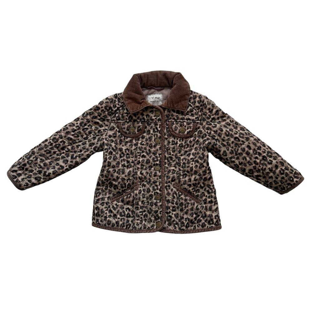 Next Animal Print Fleece Lined Quilted Coat Size 3-4y